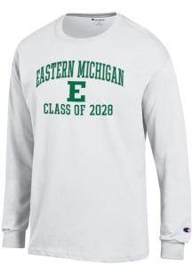 Champion Eastern Michigan Eagles White Primary Class of 2028 Jersey Long Sleeve T Shirt