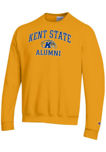 Champion Kent State Golden Flashes Mens Gold Mascot Alumni Powerblend Long Sleeve Crew Sweatshirt