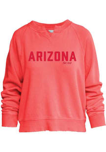 Arizona Womens Red Tonal Wordmark Crew Sweatshirt