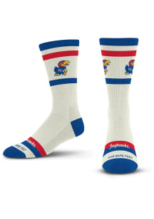 Kansas Jayhawks Stripe Fame Mens Crew Socks