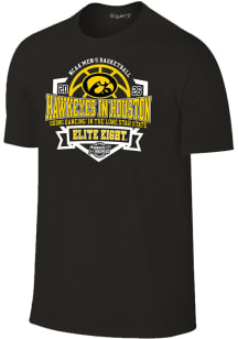Iowa Hawkeyes Black 2026 Men's Basketball Elite 8 Bound Short Sleeve T Shirt
