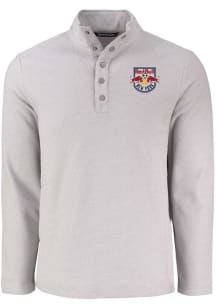 Cutter and Buck New York Red Bulls Mens Grey Hunts Point Long Sleeve Qtr Zip Pullover