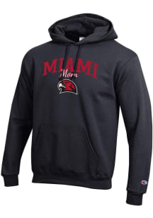 Champion Miami RedHawks Mens Black Mom Script Powerblend Long Sleeve Hoodie