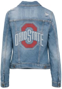 Ohio State Buckeyes Womens Blue Denim Medium Weight Jacket