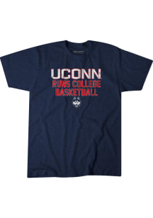 BreakingT UConn Huskies Navy Blue Runs College Basketball Short Sleeve Fashion T Shirt