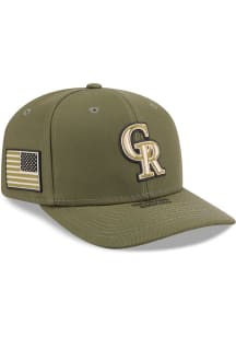 New Era Colorado Rockies 2026 MLB Armed Forces Day 9SEVENTY Stretch Snap Split Adjustable Hat - Ol..