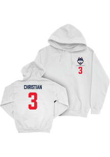 Kenji Christian UConn Huskies Mens White NIL Logo Player Hood