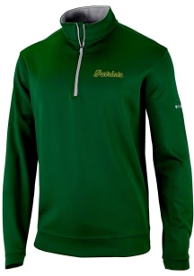 Columbia George Mason University Mens Green Wickham Hills Long Sleeve Qtr Zip Pullover