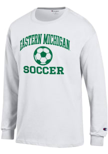 Champion Eastern Michigan Eagles White Soccer Icon Jersey Long Sleeve T Shirt