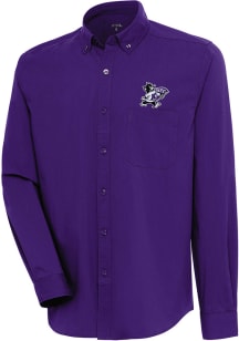 Antigua K-State Wildcats Mens Purple Flight Long Sleeve Dress Shirt