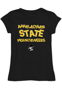 Vive La Fete Appalachian State Mountaineers Toddler Girls Black Lexie Short Sleeve T-Shirt