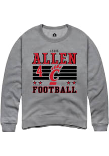 Cyrus Allen Cincinnati Bearcats Mens Grey Football NIL Striped Player Crew