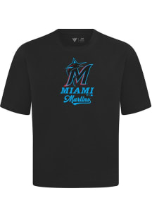 Levelwear Miami Marlins Black Signature Knit Team Surge Short Sleeve Fashion T Shirt
