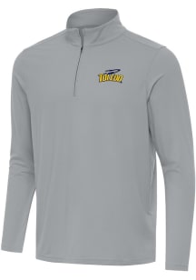 Antigua Toledo Rockets Mens Ash Intent Long Sleeve Qtr Zip Pullover