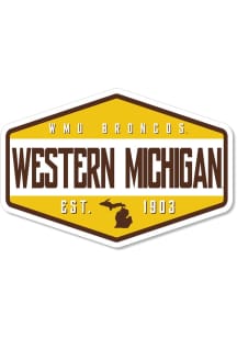Western Michigan Broncos 3.5" Badge Rugged Stickers - Brown