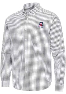Antigua Arizona Wildcats Mens Ash Ellis Long Sleeve Dress Shirt