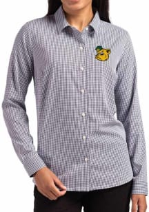 Cutter and Buck Baylor Bears Womens Vault Epic Confidence Gingham Long Sleeve Black Dress Shirt