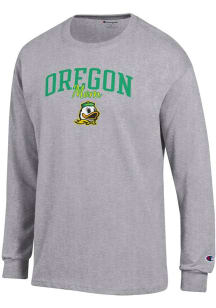 Champion Oregon Ducks Grey Mom Script Jersey Long Sleeve T Shirt