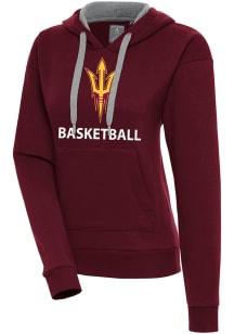 Antigua Arizona State Sun Devils Womens Maroon Basketball Victory Hooded Sweatshirt