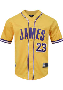 LeBron James  Los Angeles Lakers Mens Gold Mesh Player Baseball Jersey