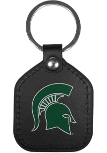 Michigan State Spartans Leather Square Keychain - Green