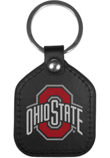 Ohio State Buckeyes Leather Square Keychain - Red