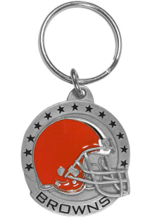 Cleveland Browns Carved Metal Keychain - Brown