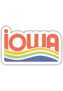 Iowa colorful waves design Stickers - Orange