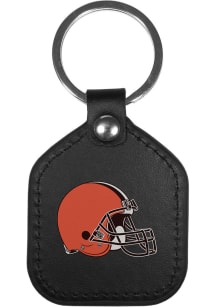 Cleveland Browns Leather Square Keychain - Brown