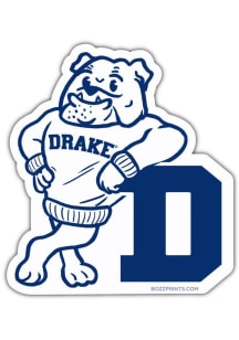 Drake Bulldogs Logo Stickers - Blue