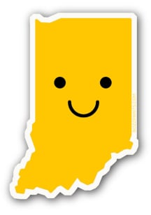 Indiana Smiley Face Stickers - Yellow