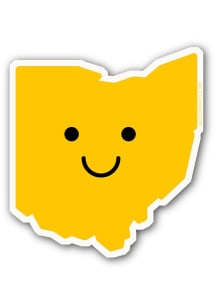 Ohio Smiley Face Stickers - Yellow
