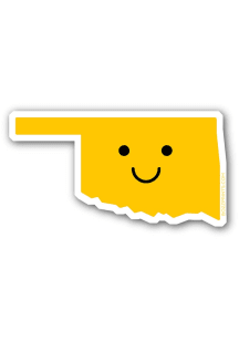 Oklahoma Smiley Face Stickers - Yellow