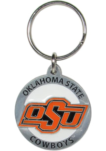 Oklahoma State Cowboys Carved Metal Keychain - Orange