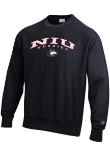 Champion Northern Illinois Huskies Mens Black Double Arch Reverse Weave Long Sleeve Crew Sweatshir..