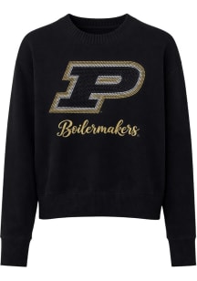 Purdue Boilermakers Womens Black P. Boilermakers Long Sleeve Sweater