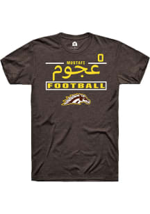 Mustafi Al-Gawari Western Michigan Broncos Brown Football NIL Stacked Box Short Sleeve Player T Sh..