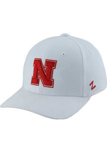 Nebraska Cornhuskers Mens White ZH Flex Flex Hat