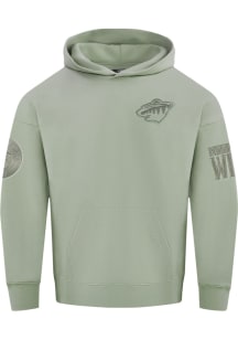 Pro Standard Minnesota Wild Mens Olive Monochrome Fashion Hood