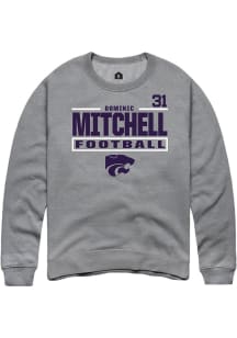 Dominic Mitchell K-State Wildcats Mens Graphite Football NIL Stacked Box Player Crew
