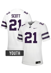 Tyler Scott K-State Wildcats Youth White Nike NIL Name And Number Football Jersey