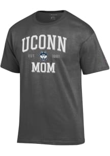 Champion UConn Huskies Charcoal EST Date Mom Jersey Short Sleeve T Shirt
