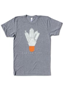 Bozz Prints Kansas City Grey Kansas City Icons Shuttlecock Short Sleeve Fashion T Shirt