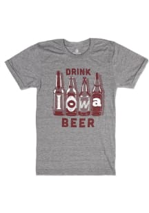 Bozz Prints Iowa Grey Drink Iowa Beer Short Sleeve Fashion T Shirt