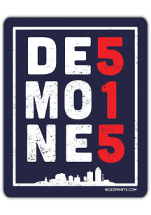 Des Moines 515.0 Stickers - Navy Blue