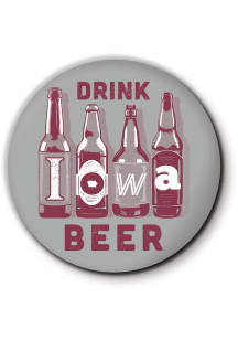 Iowa Drink Beer Coaster - Grey