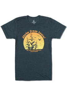 Bozz Prints Iowa Navy Blue Aloha From Iowa Short Sleeve Fashion T Shirt