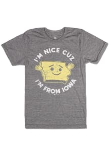 Bozz Prints Iowa Grey State Short Sleeve Fashion T Shirt