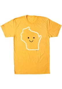 Bozz Prints Wisconsin Gold Smiley Face Short Sleeve Fashion T Shirt