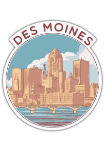 Des Moines Circle Stickers - White